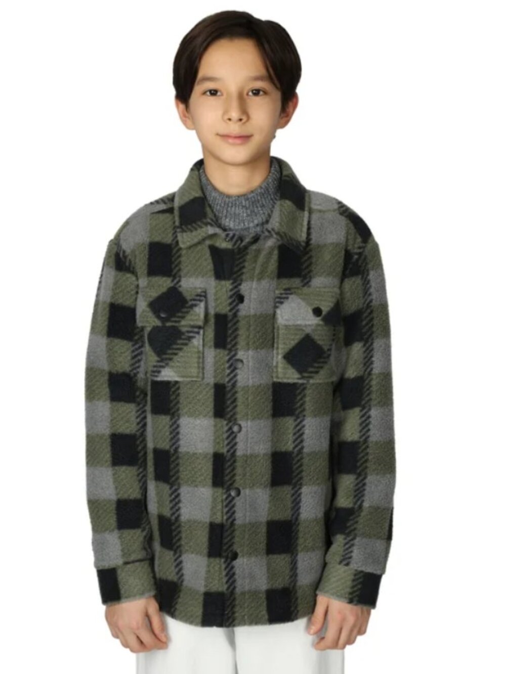 Youth fleece shirt jacket